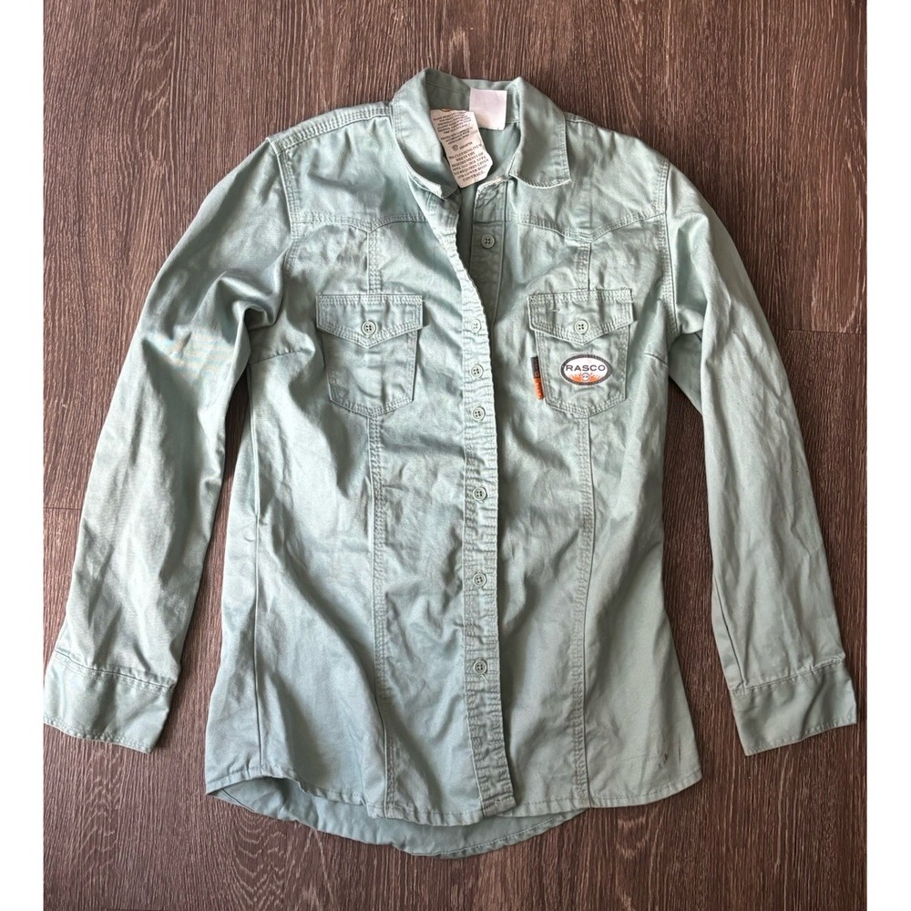 Rasco Fr Fire Resistance Woman's Light Green Work Shirt -Small